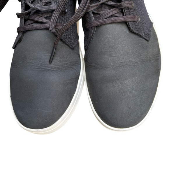 Timberland Davis Square Black Leather & Cordura Canvas Ortholite Chukka Shoe 10 - Picture 5 of 16